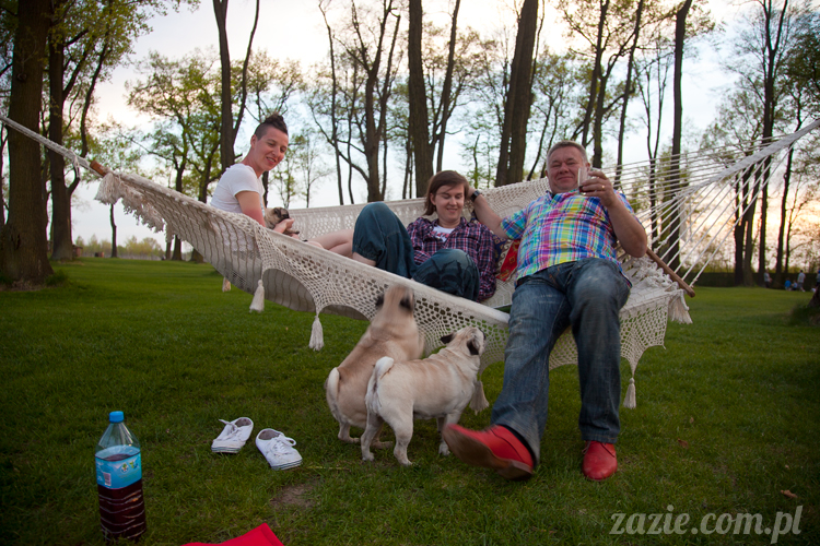 Wakacje Zazie i Syd z mopsami Kumokiem i Miszurem 2012 w Pałacu Wiechlice