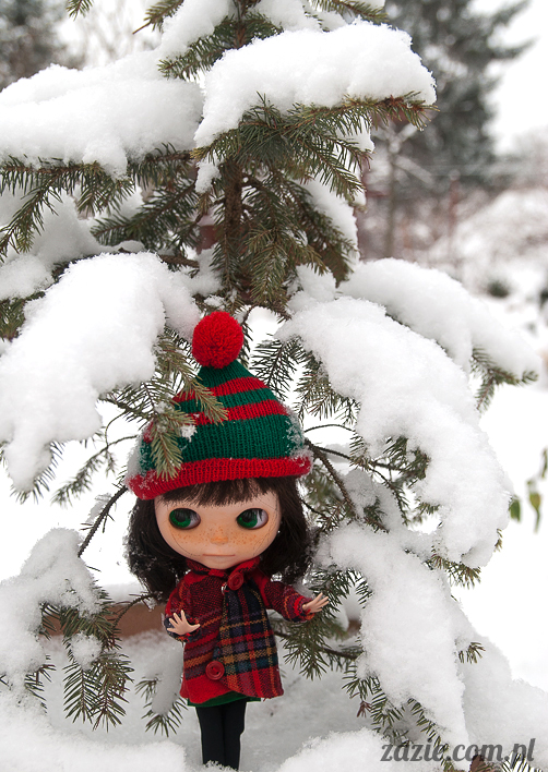 lalka Blythe doll Orka Simply Chocolate custom by Zazie winter first snow
