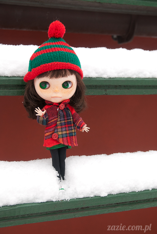 lalka Blythe doll Orka Simply Chocolate custom by Zazie winter first snow