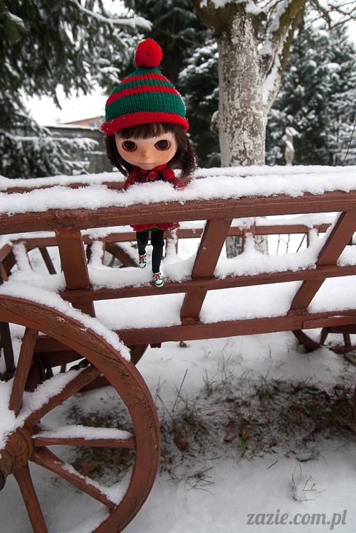lalka Blythe doll Orka Simply Chocolate custom by Zazie winter first snow