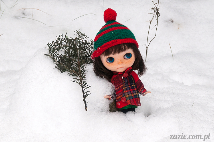 lalka Blythe doll Orka Simply Chocolate custom by Zazie winter first snow