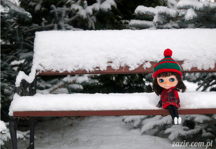 lalka Blythe doll Orka Simply Chocolate custom by Zazie winter first snow
