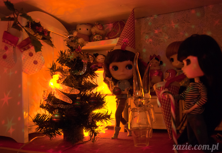 Christmas Xmas Dolls by Zazie, winter diorama with Blythe Simply Chocolate Dal Rot Chan Pullip Ddalgi