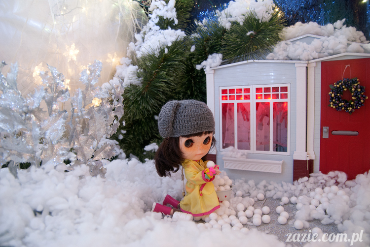 Christmas Xmas Dolls by Zazie, winter diorama with Blythe Simply Chocolate Dal Rot Chan Pullip Ddalgi