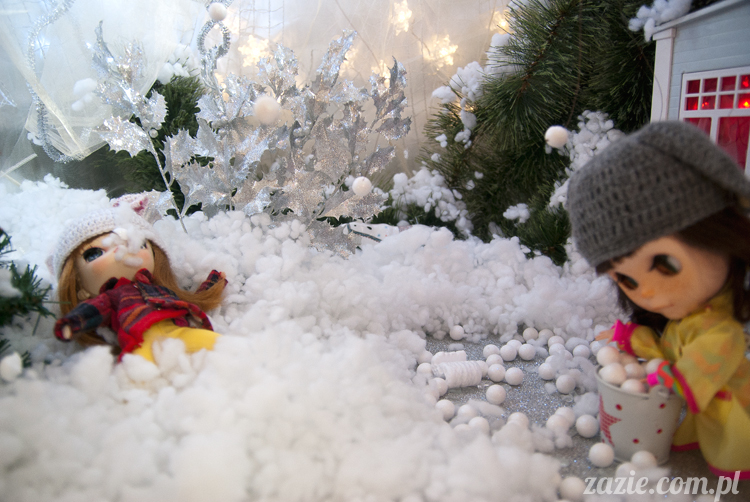Christmas Xmas Dolls by Zazie, winter diorama with Blythe Simply Chocolate Dal Rot Chan Pullip Ddalgi