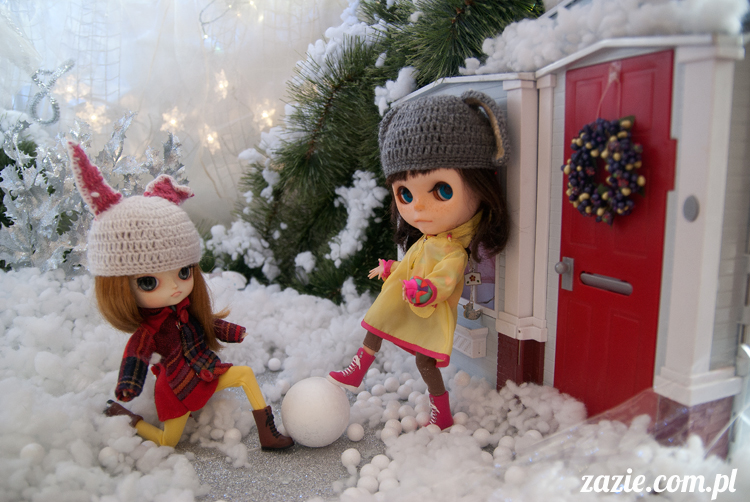 Christmas Xmas Dolls by Zazie, winter diorama with Blythe Simply Chocolate Dal Rot Chan Pullip Ddalgi