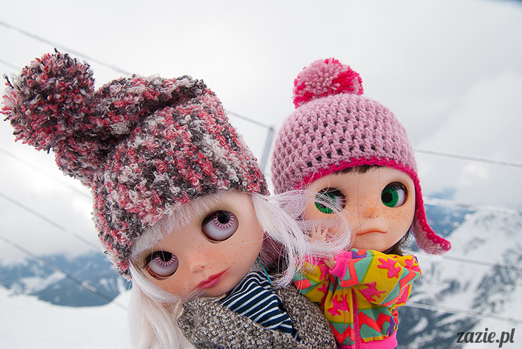 Zazie Blythe dolls Oh!Zazie custom ooak Simply Chocolate & Simply Vanilla winter ski mountains dev.zazie.com.pl