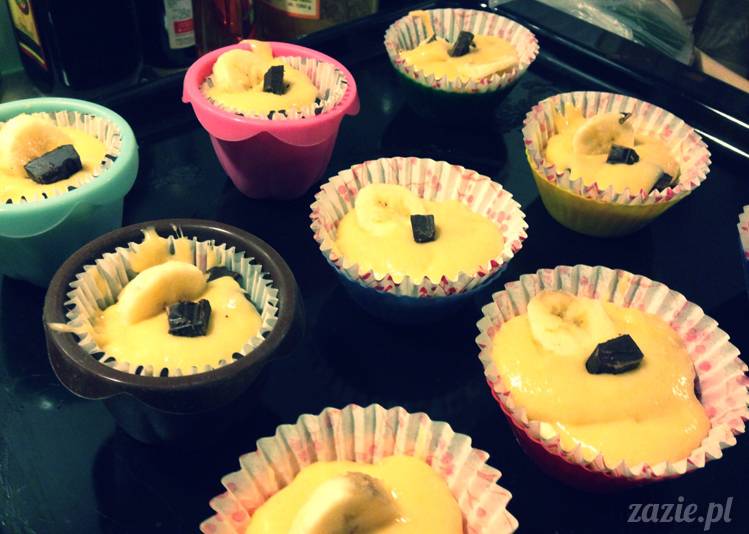 muffiny czekoladowe Zazie z bananem i nutellą