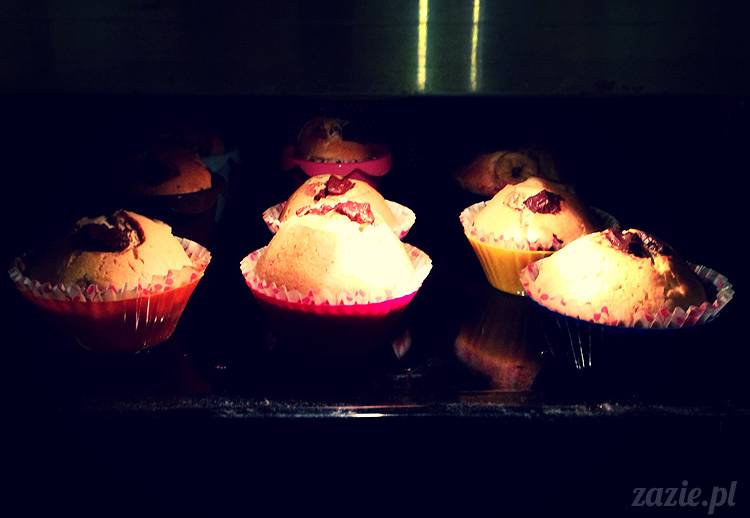 muffiny czekoladowe Zazie z bananem i nutellą