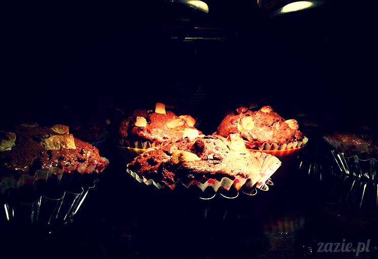 muffiny czekoladowe Zazie z bananem i nutellą