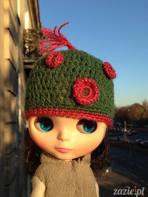 szydełkowe czapki i czapeczki dla lalki Blythe