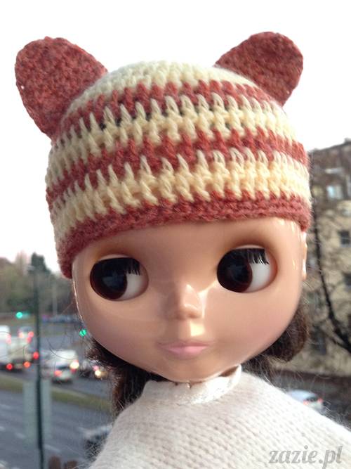 szydełkowe czapki i czapeczki dla lalki Blythe