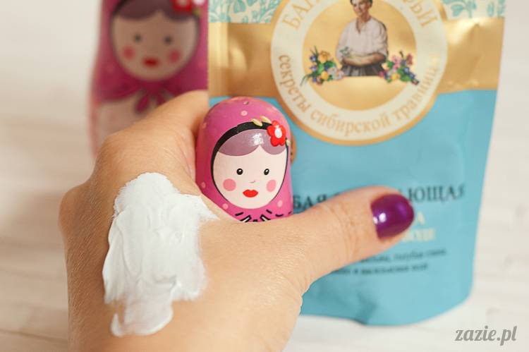 recenzje kosmetyków, opinie o kosmetykach, Pervoe Reshenie, Bania Agafii Maska do twarzy oczyszczająca na wodzie bławatkowej