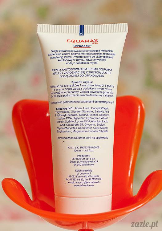 recenzje i testy kosmetyków, opinie o kosmetykach, Lefrosch krem Squamax, preparat złuszczający naskórek