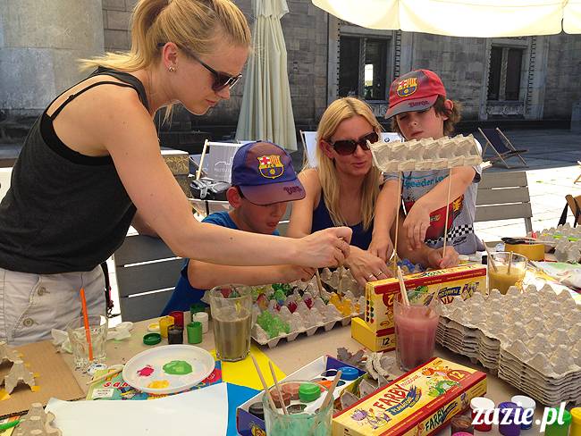 warsztaty recyklingowe Zazie i Syd na Placu Defilad