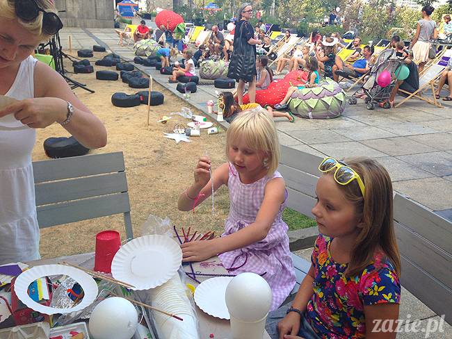 zajęcia dla dzieci, recyklingowe warsztaty plastyczne dla dzieci i rodziców, prowadzenie Olga Zazie i Syd Breslauer, organizator Cafe Kulturalna