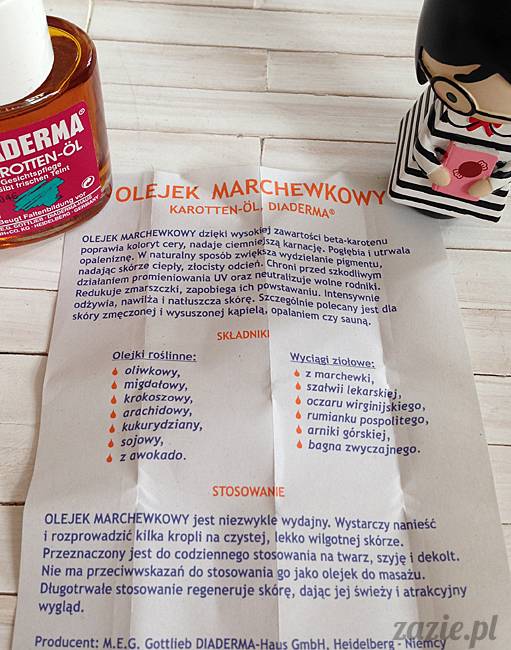 blog kosmetyczny, recenzje i testy kosmetyków, opinie o kosmetykach,, diaderma karotten oil olejek karotenowy