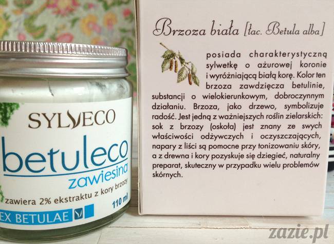 blog kosmetyczny, recenzje i testy kosmetyków, opinie o kosmetykach, sylveco betuleco zawiesina ekstrat z kory brzozy