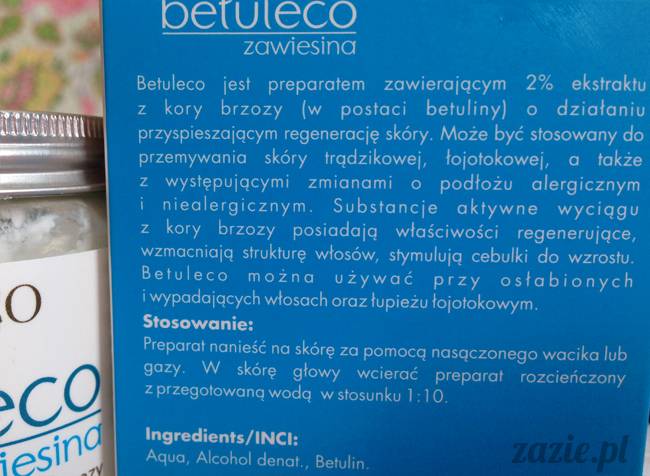 blog kosmetyczny, recenzje i testy kosmetyków, opinie o kosmetykach, sylveco betuleco zawiesina ekstrat z kory brzozy