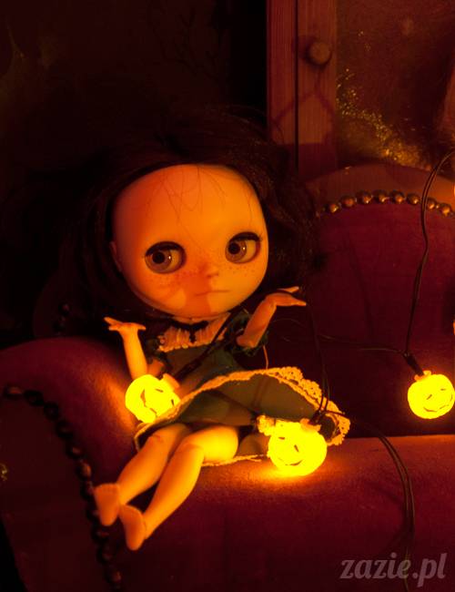 Dolly Halloween, custom Blythe doll, Zazie Dolls, lalka Blythe, lalka Blajt
