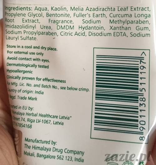 blog kosmetyczny, recenzje i testy kosmetyków, opinie o kosmetykach, himalaya neem mask maska z_miodli indyjskiej