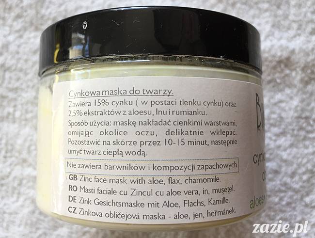 blog kosmetyczny, recenzje i testy kosmetyków, opinie o kosmetykach, leczenie trądziku, cera tłusta, cera problematyczna z niedoskonałościami,Bingo Spa, Cynkowa maska do twarzy