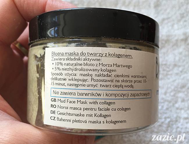 blog kosmetyczny, recenzje i testy kosmetyków, opinie o kosmetykach, leczenie trądziku, cera tłusta, cera problematyczna z niedoskonałościami, Bingo Spa, Maska błotna do twarzy z kolagenem