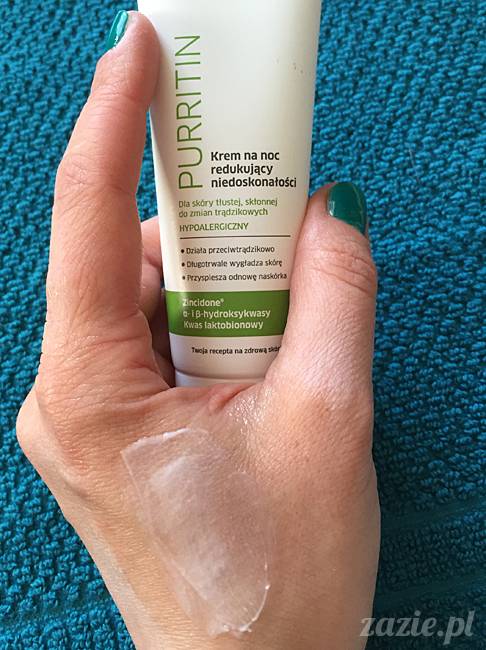 blog kosmetyczny, recenzje i testy kosmetyków, opinie o kosmetykach, leczenie trądziku, cera tłusta, cera problematyczna z niedoskonałościami, Iwostin Purritin, Krem na noc redukujący niedoskonałości