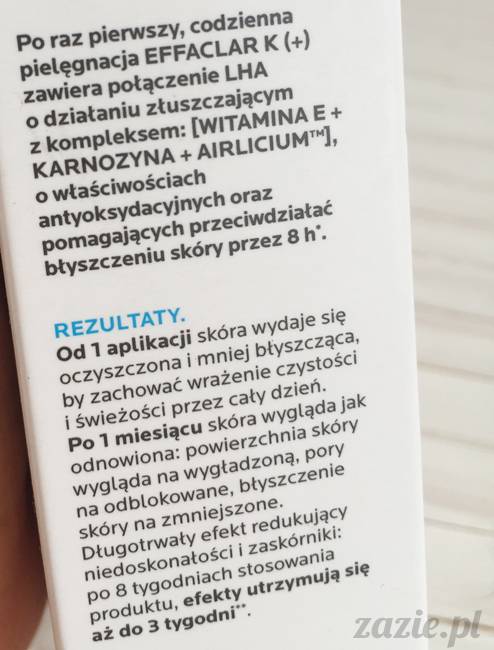 blog kosmetyczny, recenzje i testy kosmetyków, opinie o kosmetykach, leczenie trądziku, cera tłusta, cera problematyczna z niedoskonałościami, La Roche Posay, Effaclar (+) plus. Odnawiający krem do skóry tłustej