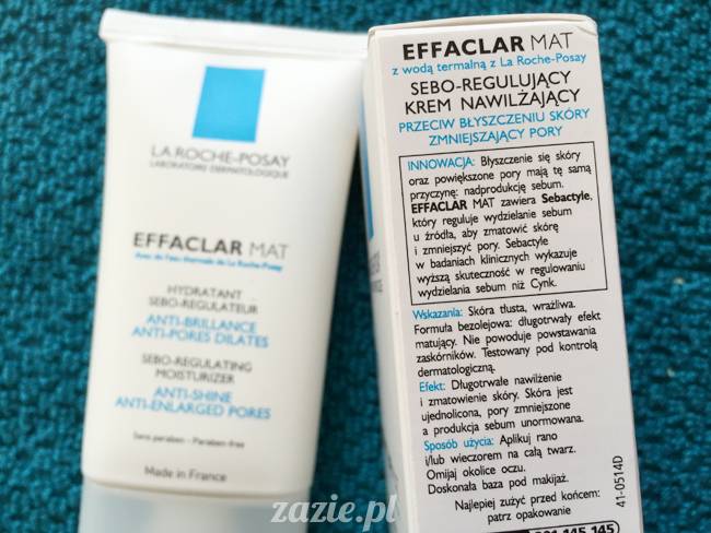 blog kosmetyczny, recenzje i testy kosmetyków, opinie o kosmetykach, leczenie trądziku, cera tłusta, cera problematyczna z niedoskonałościami, La Roche Posay, Effaclar Mat, Sebo regulujący krem nawilżający