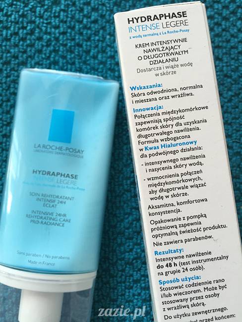 blog kosmetyczny, recenzje i testy kosmetyków, opinie o kosmetykach, leczenie trądziku, cera tłusta, cera problematyczna z niedoskonałościami, La Roche Posay, Hydraphase Intense Legere, Krem intensywnie nawilżający o długotrwałym działaniu