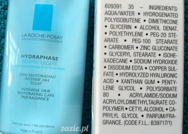 blog kosmetyczny, recenzje i testy kosmetyków, opinie o kosmetykach, leczenie trądziku, cera tłusta, cera problematyczna z niedoskonałościami, La Roche Posay, Hydraphase Intense Legere, Krem intensywnie nawilżający o długotrwałym działaniu
