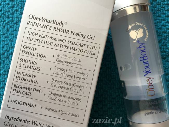 blog kosmetyczny, recenzje i testy kosmetyków, opinie o kosmetykach, leczenie trądziku, cera tłusta, cera problematyczna z niedoskonałościami, Obey Your Body, Radiance-Repair Peeling Gel peeling enzymatyczny