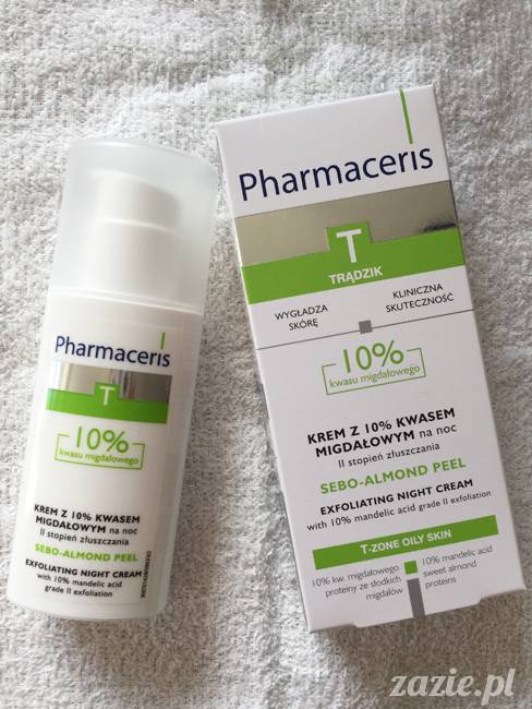 blog kosmetyczny, recenzje i testy kosmetyków, opinie o kosmetykach, leczenie trądziku, cera tłusta, cera problematyczna z niedoskonałościami, Pharmaceris, Krem z 10% kwasem migdałowym sebo almond peel