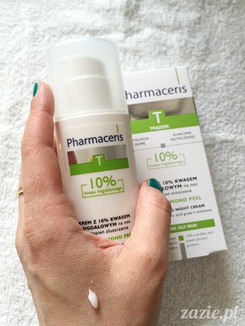 blog kosmetyczny, recenzje i testy kosmetyków, opinie o kosmetykach, leczenie trądziku, cera tłusta, cera problematyczna z niedoskonałościami, Pharmaceris, Krem z 10% kwasem migdałowym sebo almond peel
