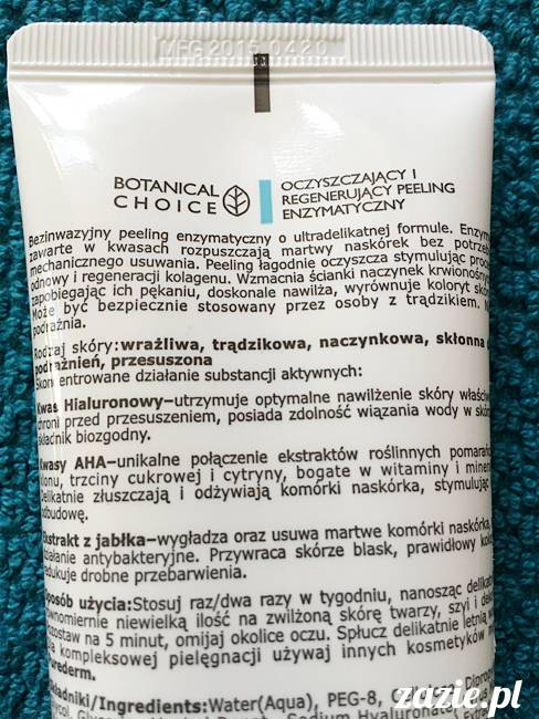 blog kosmetyczny, recenzje i testy kosmetyków, opinie o kosmetykach, leczenie trądziku, cera tłusta, cera problematyczna z niedoskonałościami, Purederm Oczyszczająco-Regenerujący Peeling Enzymatyczny