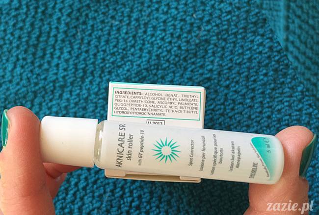 blog kosmetyczny, recenzje i testy kosmetyków, opinie o kosmetykach, leczenie trądziku, cera tłusta, cera problematyczna z niedoskonałościami, Synchroline, Aknicare SR skin roller, Płyn na pojedyncze zmiany trądzikowe