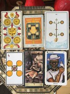 karta dnia: CZWÓRKA DENARÓW (MONET, PENTAKLI, DYSKÓW)