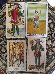 karta dnia: WALET (albo KSIĘŻNICZKA) DENARÓW (albo PENTAKLI, albo DYSKÓW)