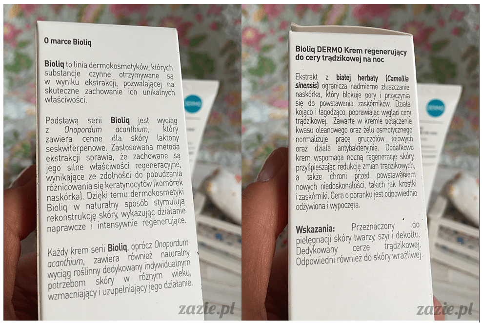 blog kosmetyczny, recenzje i testy kosmetyków, opinie o kosmetykach, bioliq dermo krem do cery tradzikowej na noc
