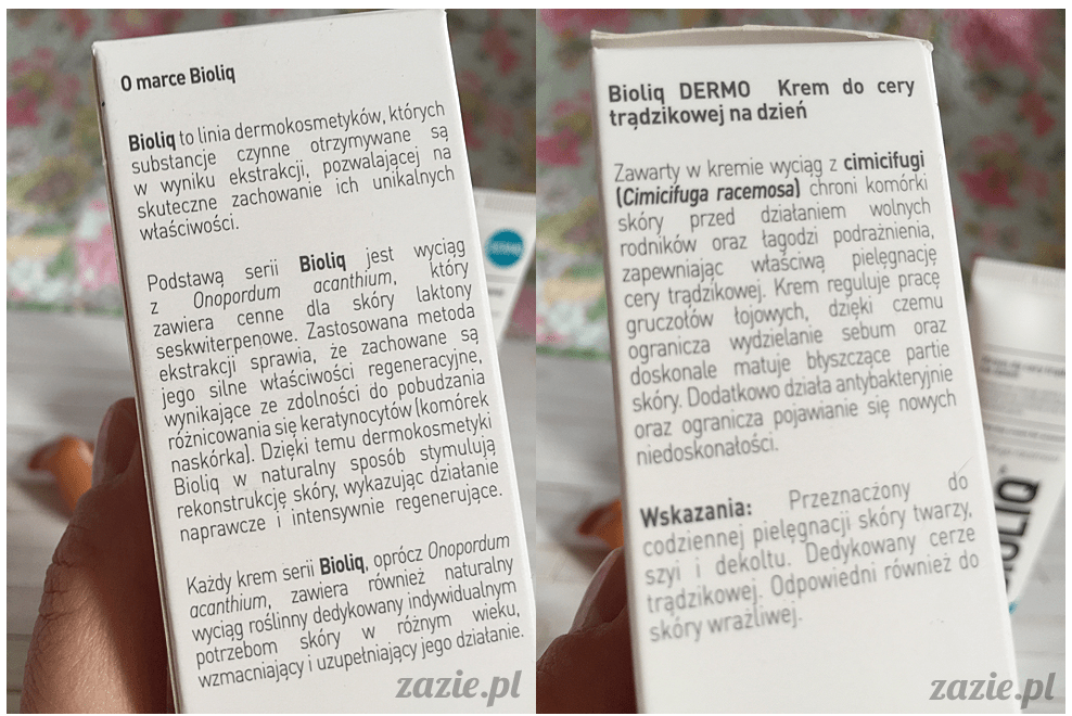blog kosmetyczny, recenzje i testy kosmetyków, opinie o kosmetykach, bioliq dermo krem do cery tradzikowej na dzien