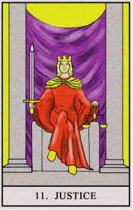 karta tarota SPRAWIEDLIWOŚĆ