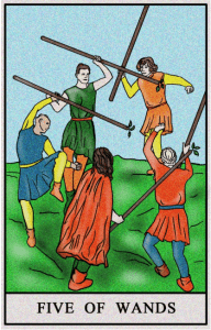 karta tarota: PIĄTKA KIJÓW