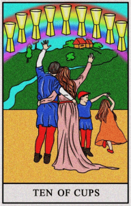 karta tarota: DZIESIĄTKA KIELICHÓW