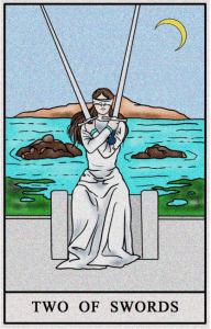 karta tarota: DWÓJKA MIECZY