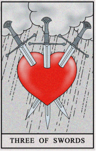 karta tarota: TRÓJKA MIECZY
