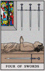 karta tarota: CZWÓRKA MIECZY