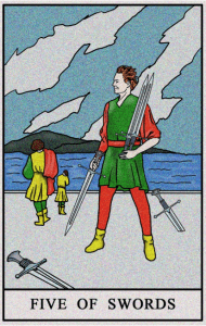 karta tarota: PIĄTKA MIECZY