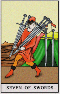 karta tarota: SIÓDEMKA MIECZY