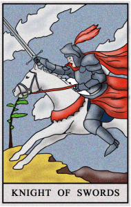 karta tarota: RYCERZ MIECZY
